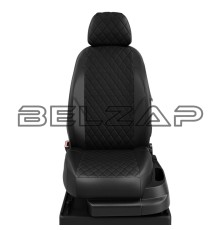 Авточехлы CHEVROLET Aveo седан (03-10) экокожа черные ромб комплект AVTOLIDER
